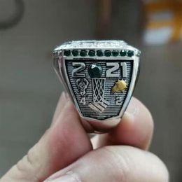 Fans'Collection 2021 s The Bucks Wolrd Champions Team Basketball Championship Ring Sport souvenir Fan Promotion Gift wholesal2334