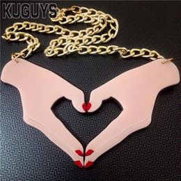 Acrylic Finger Large Pendant Necklace for Women Fashion Acrylic Jewelry1904