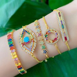 Link Bracelets Design Holiday Birthday Commemorative Gift Inlaid With Color Zircon Bracelet
