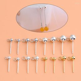 Stud Earrings 5 Pairs Of S925 Sterling Silver Gold-plated Open Ring Handmade DIY Material Jewellery Accessories