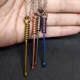 Pendant Necklaces Fashion Metal Necklace 4 Colors Mini Spoon Small Tool Jewelry Stainless Steel Creative Handmade260v