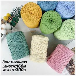 300g Hollow Knitted Crochet Yarns For DIY Handbag Purse Basket Chunky trapillo Nylon Cord Polyester Thread Round Rope Line Woven272C