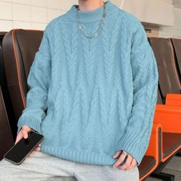 Men's Sweaters Men Long Sleeve Sweater Stylish Loose Fitting Knitted Solid Color Round Neck For Autumn Winter Fashion