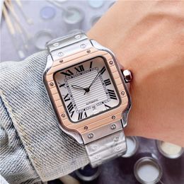 Fashion Full Brand Wrist Watches Men Male Square Style Quartz Tank Steel Metal With Clock CA 119