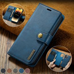 Luxury Detachable Magnetic Phone Case for iPhone 15 14 13 12 Pro Max Samsung Galaxy S23 Ultra S22 S23FE A34 A54 5G A33 A53 A73 A14 A24 Leather Wallet Protective Shell