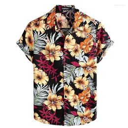 Men's Casual Shirts 2023 Summer Men Women Hawaiian Shirt Printed Fashion Short Sleeve Professional Lapel Beach Camisas Teen