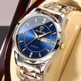 Wristwatches Stainless Steel Band Men Wrist Watches 2023 Top Watch Business Classical Mens Luminous Clock Relogio Masculino