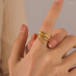 Cluster Rings 20pcs/lot Stainless Steel Gold Silver Colour Snake Open Adjustable Ring For Women Men Fashion Jewellery Gift Wholesale