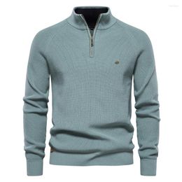 Men's Sweaters YZLDS 2023 Clothing Sweater Long Sleeve Zipper Autumn And Winter Solid Color Versatile Casual Wear