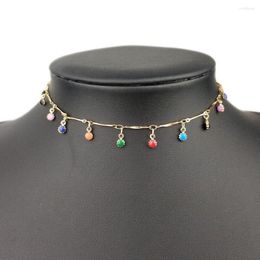 Choker Gothic Bohemian Necklace For Women Charming Colorful Stone Chains Chockers Handmade Party Jewelry Collares Gift