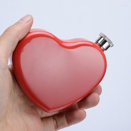 Hip Flasks 125ml Red Love Heart Shape Stainless Steel Flagon Portable Drinkware Wine Whisky Drinker Alcohol Bottle