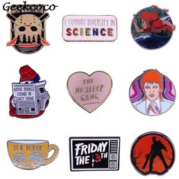 20pcs lot J1610 Geekcoco Cartoon Horror Punk Brooch Enamel Lapel Pin Fashion Cup Button Badge Jewelry for Lover Gift Collection243G