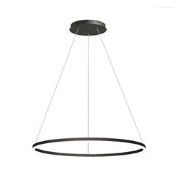 Chandeliers LED Modern Chandelier Restaurant Lamp Nordic Designer Single Head Round White / Brown/Golden Minimalist Living Room