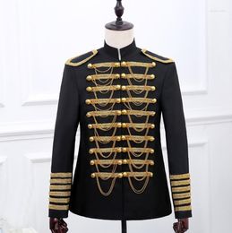 Men's Suits Men Designs European Court Stage Costumes For Singers Blazer Dance Clothes Jacket Star Style Dress Vintage Inlaid Gold