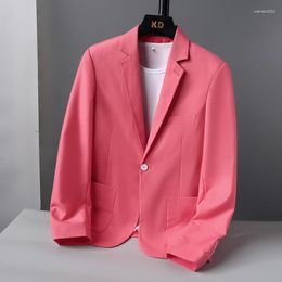 Men's Suits Pink Man Blazer Casual Suit Jackets Wedding Orange 2024 Trends Men Clothes Light Blue Yellow Social Business Work Office