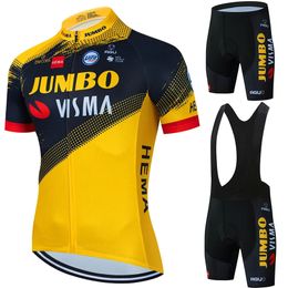 Cycling Jersey Sets JUMBO VISMA Uniform Men's Clothing 2024 Mtb Shorts Bike Man Shirt Summer Sports Set Male Clothes Bib Blouse Suit 230928