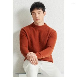 Men's Sweaters Cashmere Wool Jumper Autumn & Winter Fashion Plaid Sweater Casual O-Neck Pure Knitwear Long Sleeve