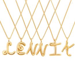 Choker LENNIK A-Z Initial Letter Pendant Necklace For Women Curly English Necks Trend Jewellery Collier Femme