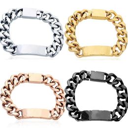 Designer bracelets for Men and Women Stainless Steel cuban Link Iced out braceletS bracciali Chain Bracelet for women Male Drop Sh274W