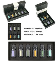 Essential Oils by PURE AROMA 100% Pure Oils kit- Top 6 Aromatherapy Oils Gift Set-6 Pack, 10ML(Eucal Yptus, Lavender, Lemon Grass, Orange, Peppermint, Tea Tree)