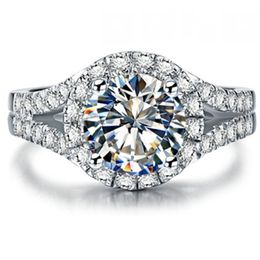 Beauty Test Positive 2CT 8MM D-E Moissanite Diamond Ring S925 Engagement Jewelry for Women314r