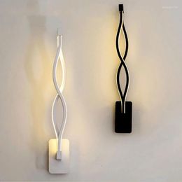 Wall Lamp LED Nordic Bedside Wavy Light Simple 16W Iron Lighting To Aisle Corridor Decorations Lamps Home Decor Sconces