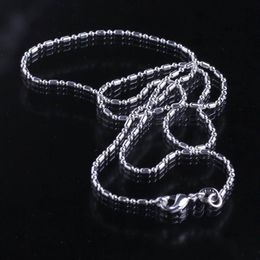whole 100pcs lot bamboo chain 925 sterling silver necklace chains lobster clasper 16 18 20 22 24 26 28 30 8 sizes choose197v