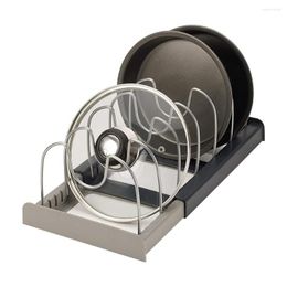 Kitchen Storage Accessories Pot Rack Pan Organiser For Cabinet Holder Pans Pots Lids Supplies