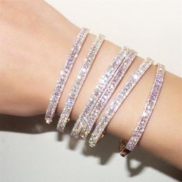 luxury cz cuff bangle bracelet for women lady gift three line lab diamond cz luxury wedding gift fashion cuff bangles2386