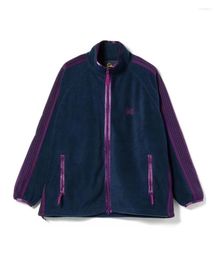 Men's Jackets Oversized Winter Warm Coat AWGE NEEDLES Velvet Men Women 1:1 Top Quality Inside Mesh Butterfly Embroidery Track Outerwear