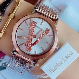 Womens Watch Quartz 36MM Ladies watches two-tone rose gold Stainless steel bracelet engraved dial Wristwatch Orologio Di Lusso298i