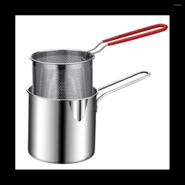 Pans Stainless Steel Deep Frying Pot Tempura French Fries Fryer With Strainer Chicken Fried Kitchen Cooking Tool