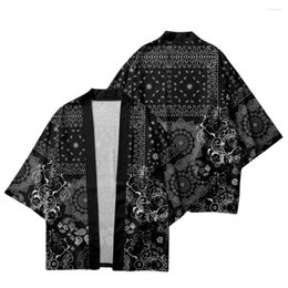 Ethnic Clothing Summer Loose Splicing Cashew Flowers Printed Cardigan Beach Shorts Streetwear Men Women Kimono Shirt Haori Cosplay Yukat