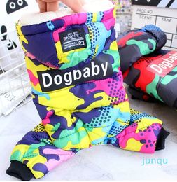 Pet Puppy Dog Clothes Fashion Camo Printed Small Dog Coat Warm Cotton Jacket Pet Outfits Ski Suit for Dogs Cats Costume