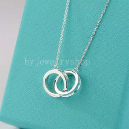 T Designer two ring pendant Necklace bracelet stud earrings Women Luxury Brand Jewelry Classic Fashion 925 sterlling silver rose g231F