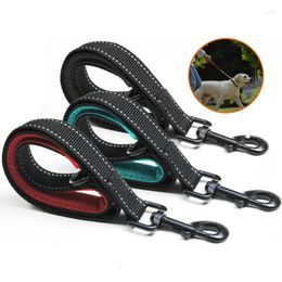 Dog Collars Leash Short Dogs Reflective Leashes For Walking Nylon Ropes Traction Comfortable Handle Pet Chain