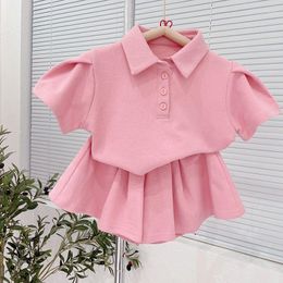 Clothing Sets Baby Girls Summer Clothes Suit Children Short-Sleeved Polo Shirt Top Shorts 2Pcs Toddler Loungewear Fashion Cotton Outfits