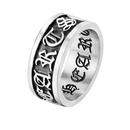 Men Punk Vintage Band Rings fashion individuality carving motorcycle titanium Stainless Steel cross Trend Hip Hop Ring Jewellery acc182q