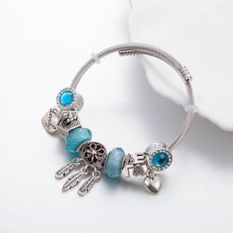 Charm Bracelets Freely Adjustable Size Blue Beads With Dream Catcher & Bangles For Women Pulseira Feminina Special Jewelry