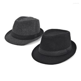 Berets Autumn And Winter Solid Color Woolen Small Top Hat Casual Men Women All Stage Performance Jazz