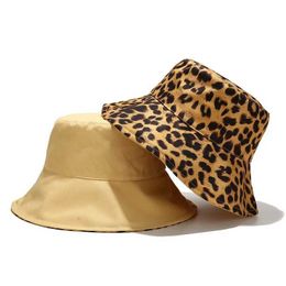 Stingy Brim Hats Fashion Leopard Print Bucket Hat Women Panama Reversible Big Visor Sun Summer Korean Beach Fishing Cap Chapeau Bob Femme 230916