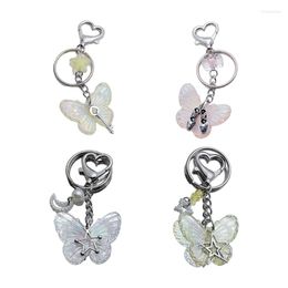 Keychains Dance Shoes Keychain Crystal Butterfly Star Keyring Phone Charm Starp Delicate Jewelry