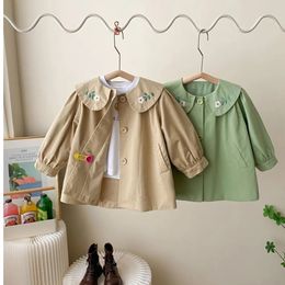 Jackets Spring Khaki Windbeaker Jacket Girl Kids Fashion Clothes For Teen Teens Little Girls Outerwear Coats Boys Outwear 230928