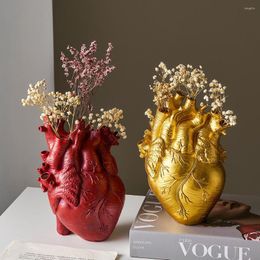 Vases Unique Anatomical Heart Flowerpot Dried Container Pots Shaped Body Sculpture Desktop Flower Pot Home Decoration Ornaments