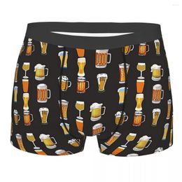 Underpants Novelty Boxer Retro Beer Pattern Shorts Panties Men's Underwear Boys Lover Breathable For Homme Plus Size