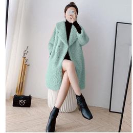 Women's Fur 2023 Thickened True Sheep Sheared Fleece Integrated Coat Overcoat Women Medium Long Grain Lamb Hair Jacket