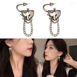 Hoop Earrings Dangle Ear Jewellery Heart Shaped Gift For Women Girlfriends