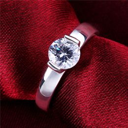 925 silver plate Glossy Diamond Ring GSSR603 Factory direct brand fashion sterling silver plated finger rings287V