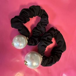 Black Luxury brand designers hair loop decoration With big Pearl high qulity Classic