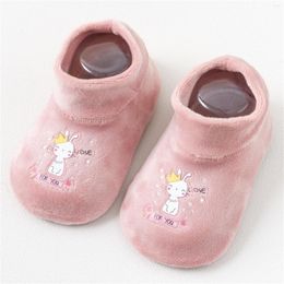 First Walkers Prewalker Girl Shoes Toddler Warm Non-slip Boy Floor Fleece Socks Baby Cartoon